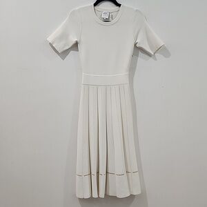 Herve Leger Pleated Fit And Flare Dress